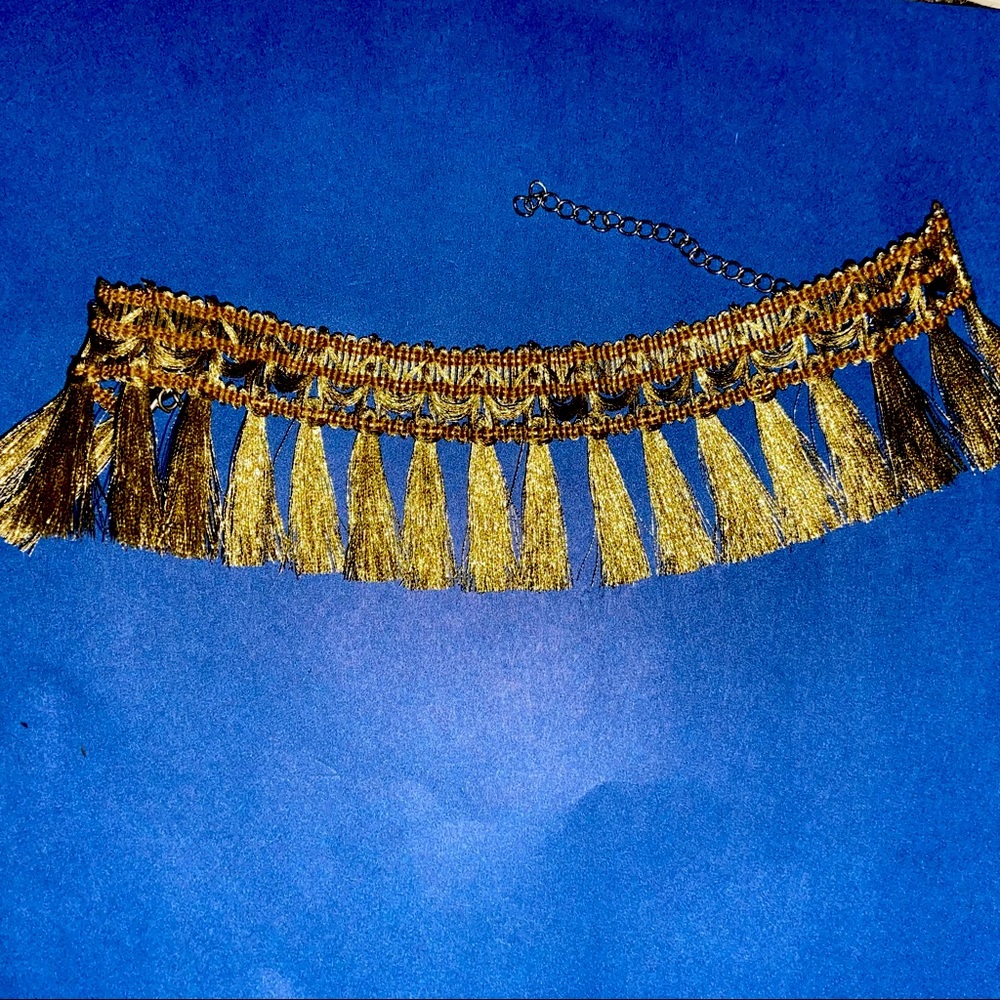 Womens gold choker necklace
